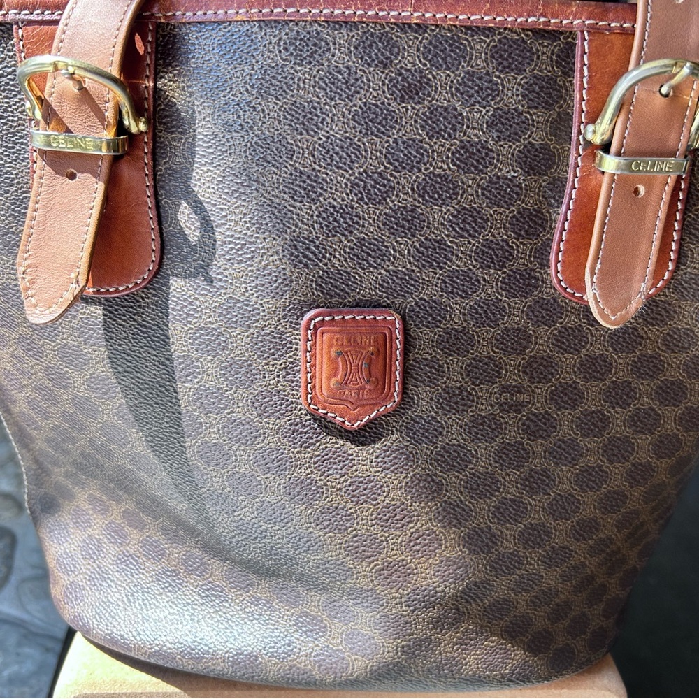 Celine Brown Monogram Tote Bag